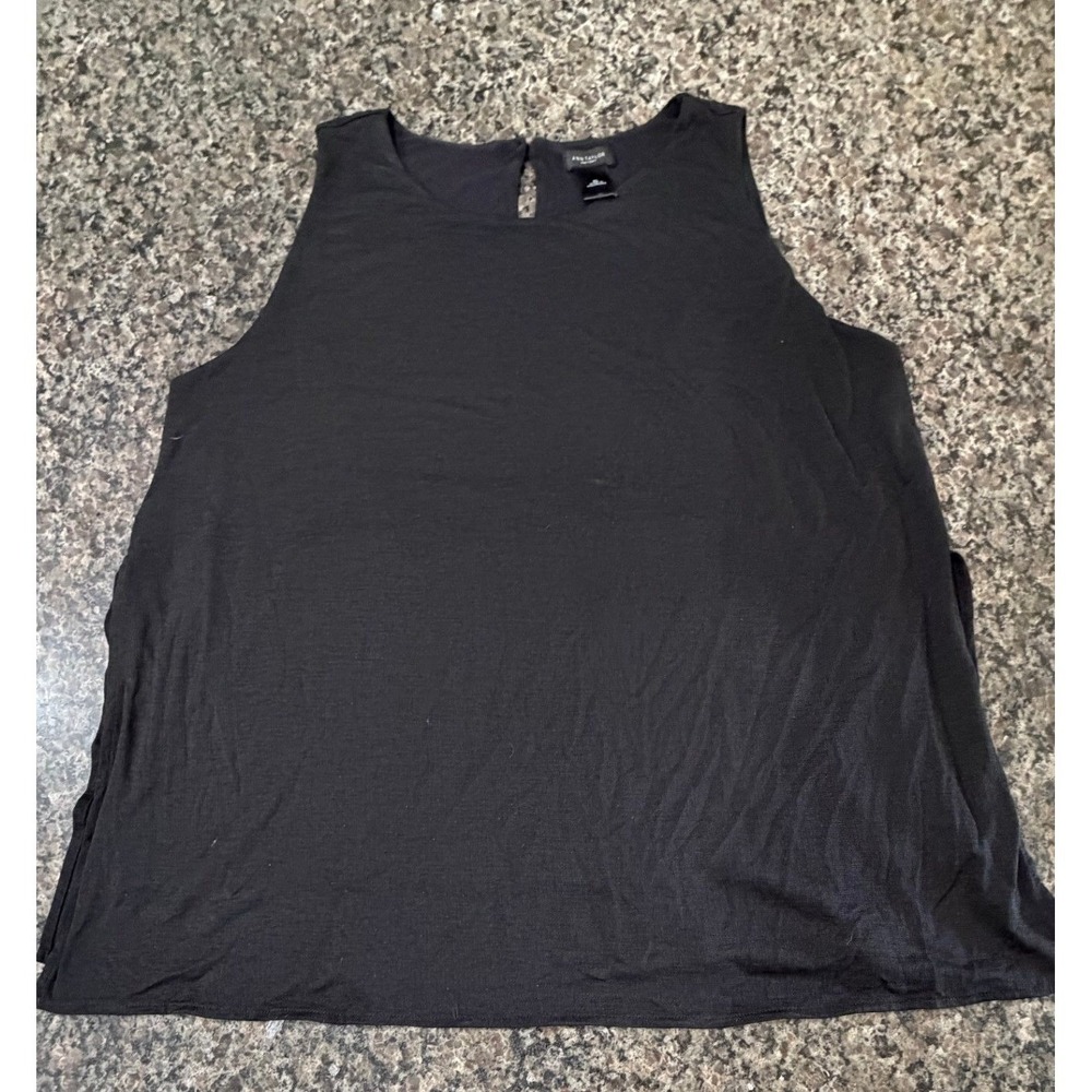 Ann Taylor Factory Black Sleeveless Keyhole Back Blouse XL Womens Top